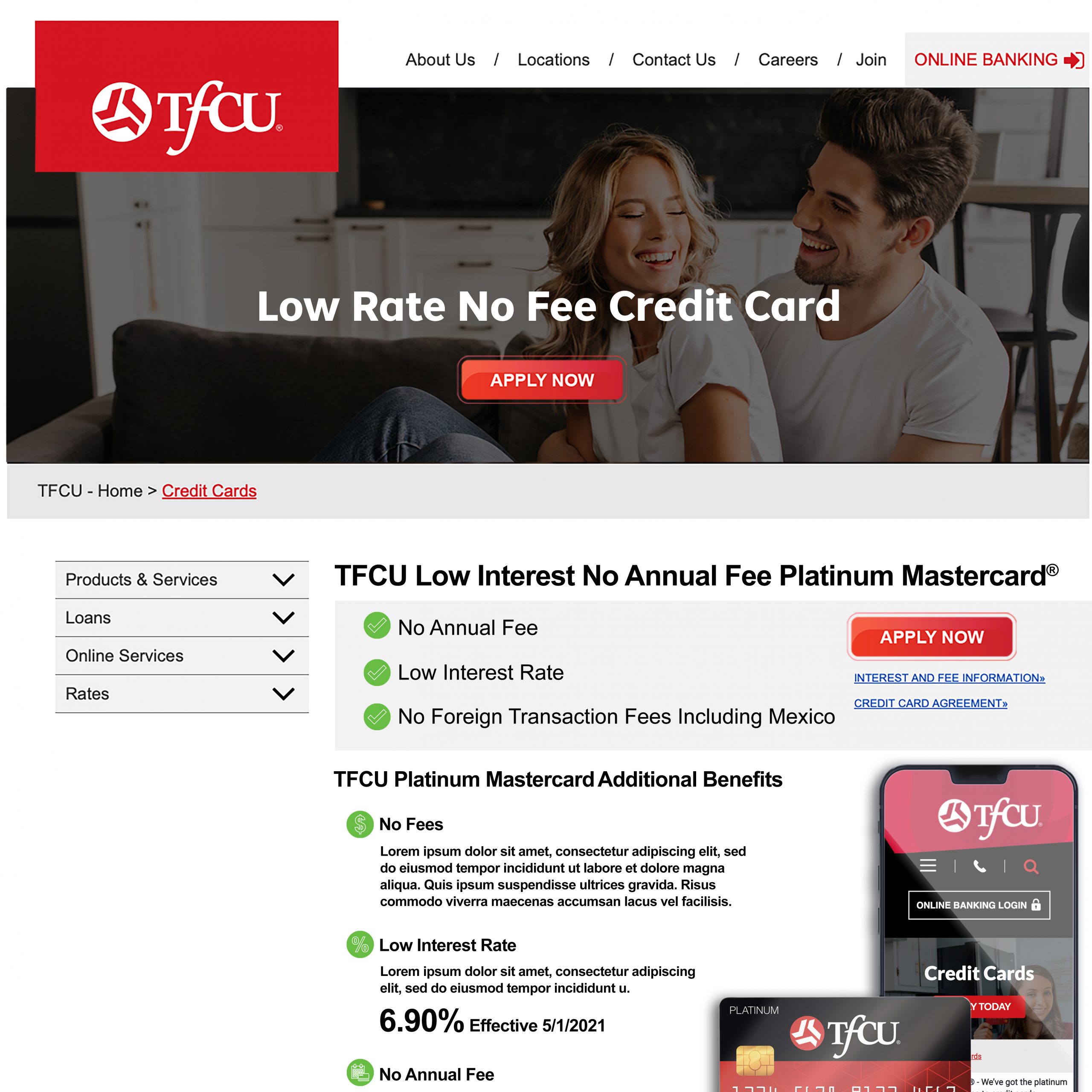 TFCU – Wireframe Design